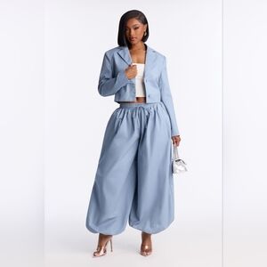 Fashion Nova HAILEY Cropped Blazer Balloon Pants Set